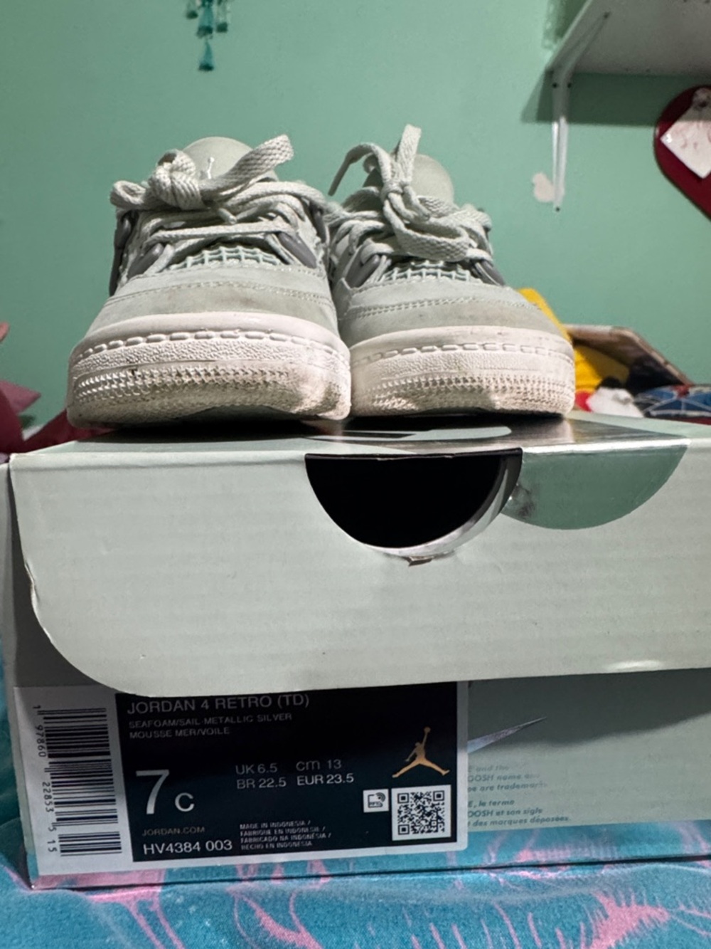 Jordan Kids Sneakers in Seafoam and Sail